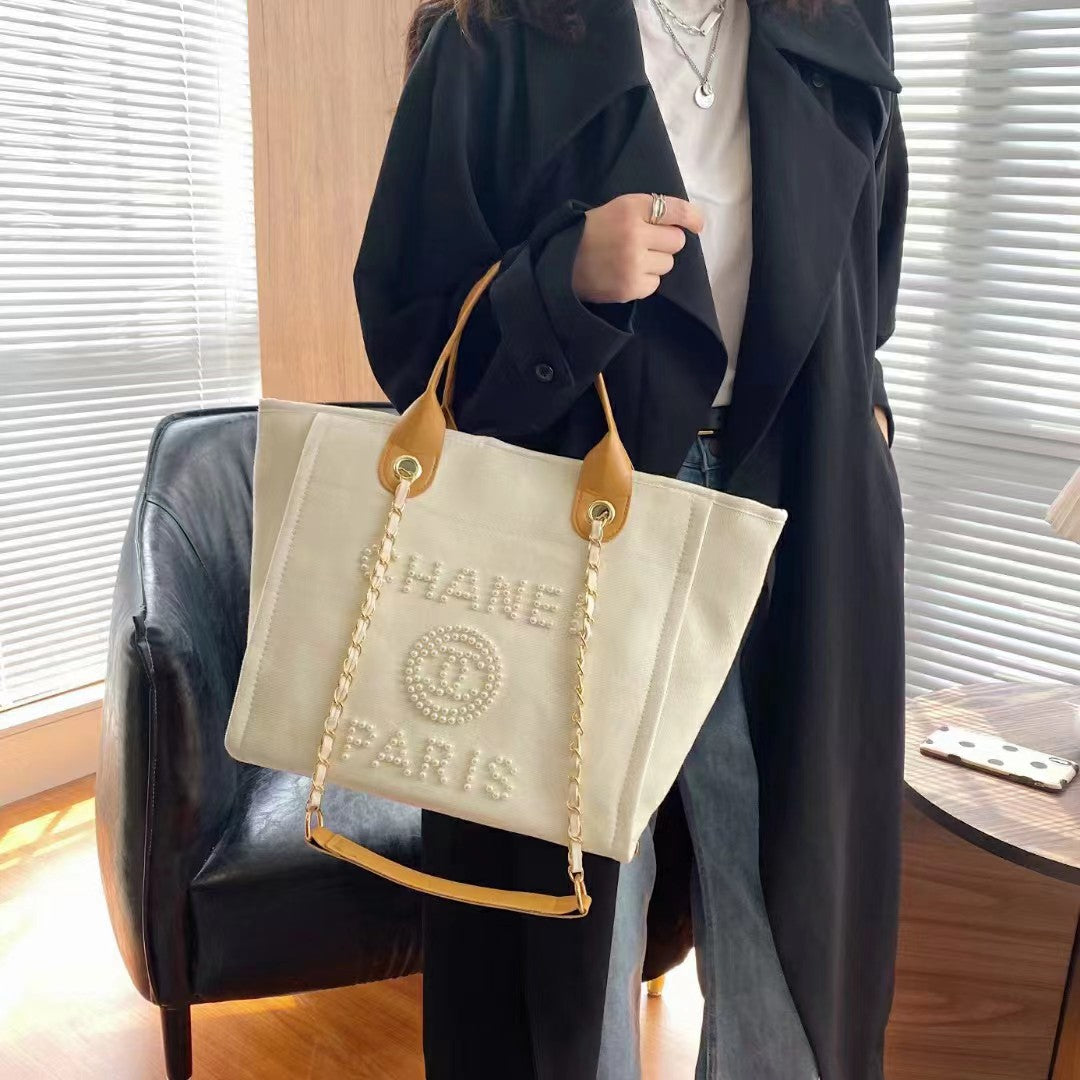 CHANEL VINTAGE CANVAS - CREAM