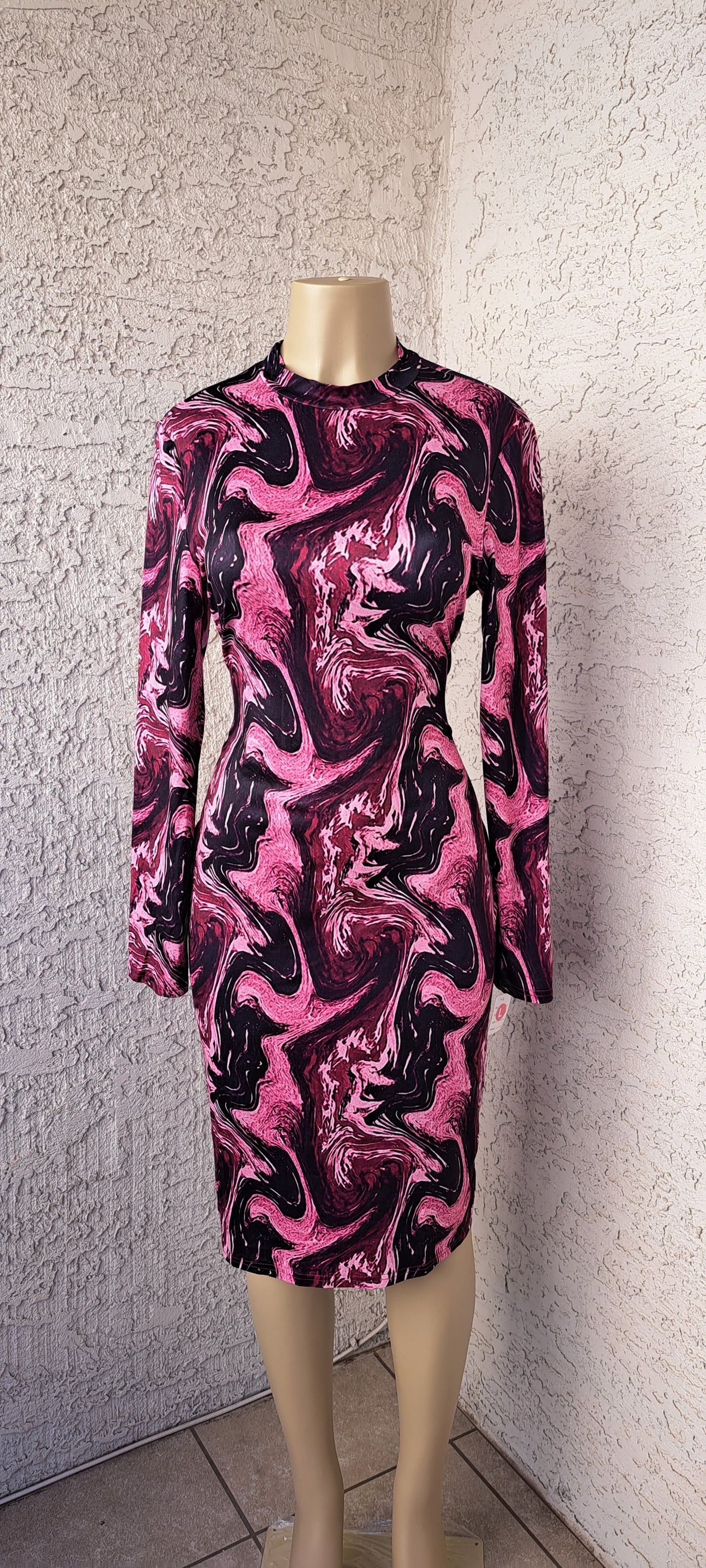 Pink Marble Bodycon Dress