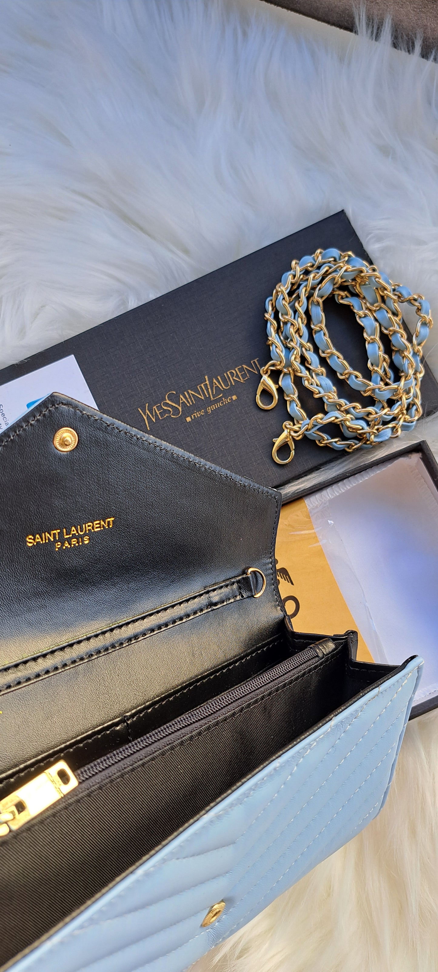 YSL 2 in 1 _Wallet / Crossbody - BLUE