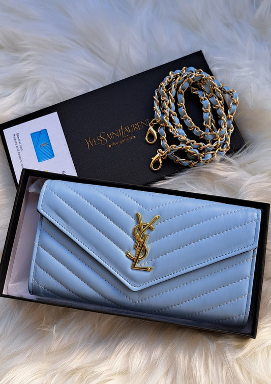 YSL 2 in 1 _Wallet / Crossbody - BLUE