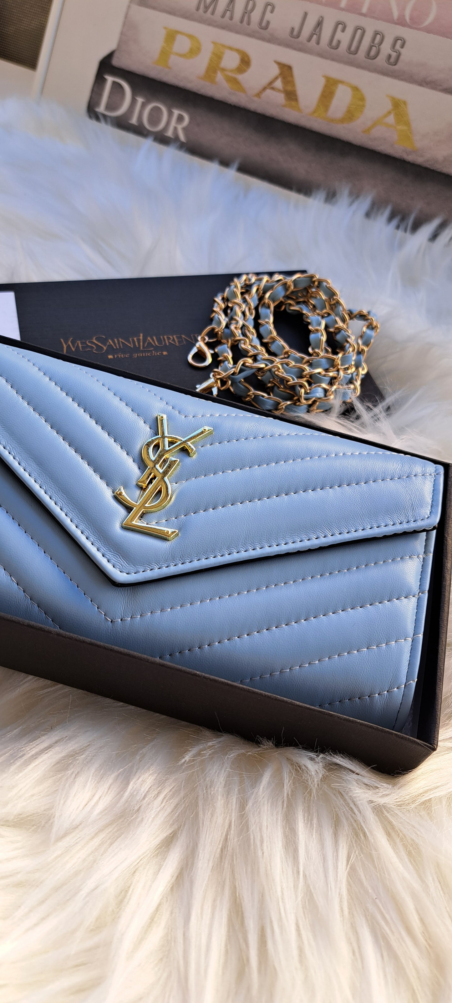 YSL 2 in 1 _Wallet / Crossbody - BLUE