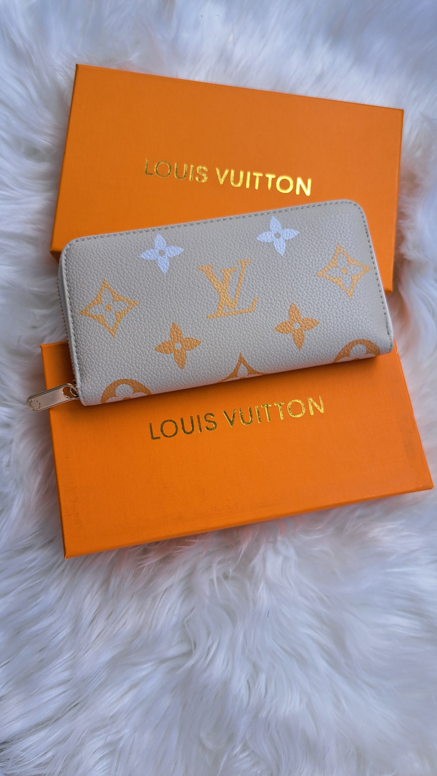 LV Print Wallet - Golden