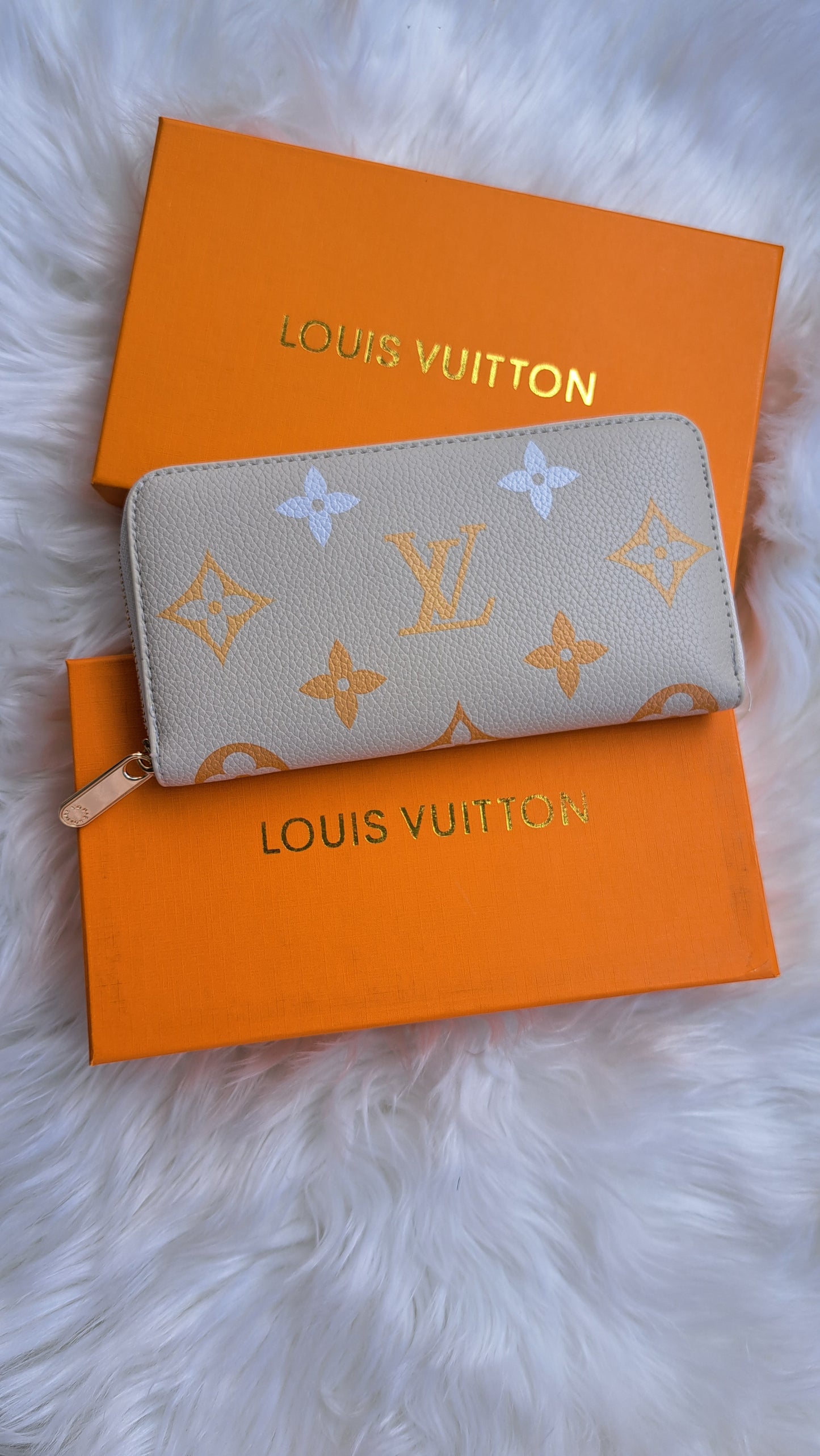 LV Print Wallet - Golden