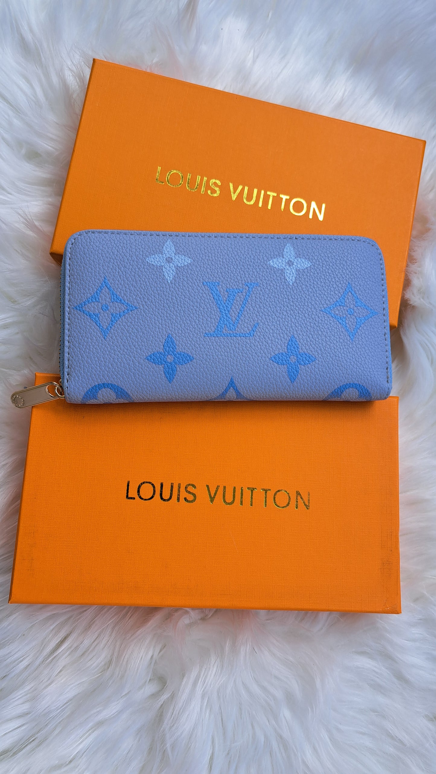 LV Print Wallet - Baby Blue