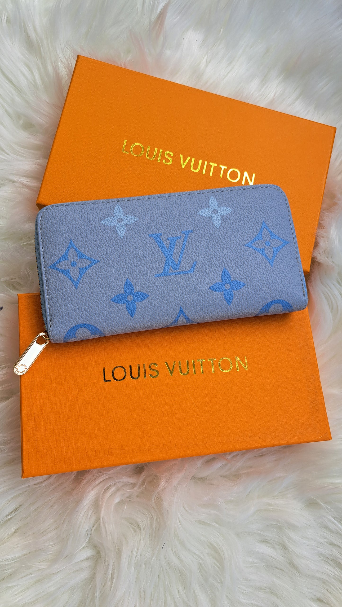 LV Print Wallet - Baby Blue