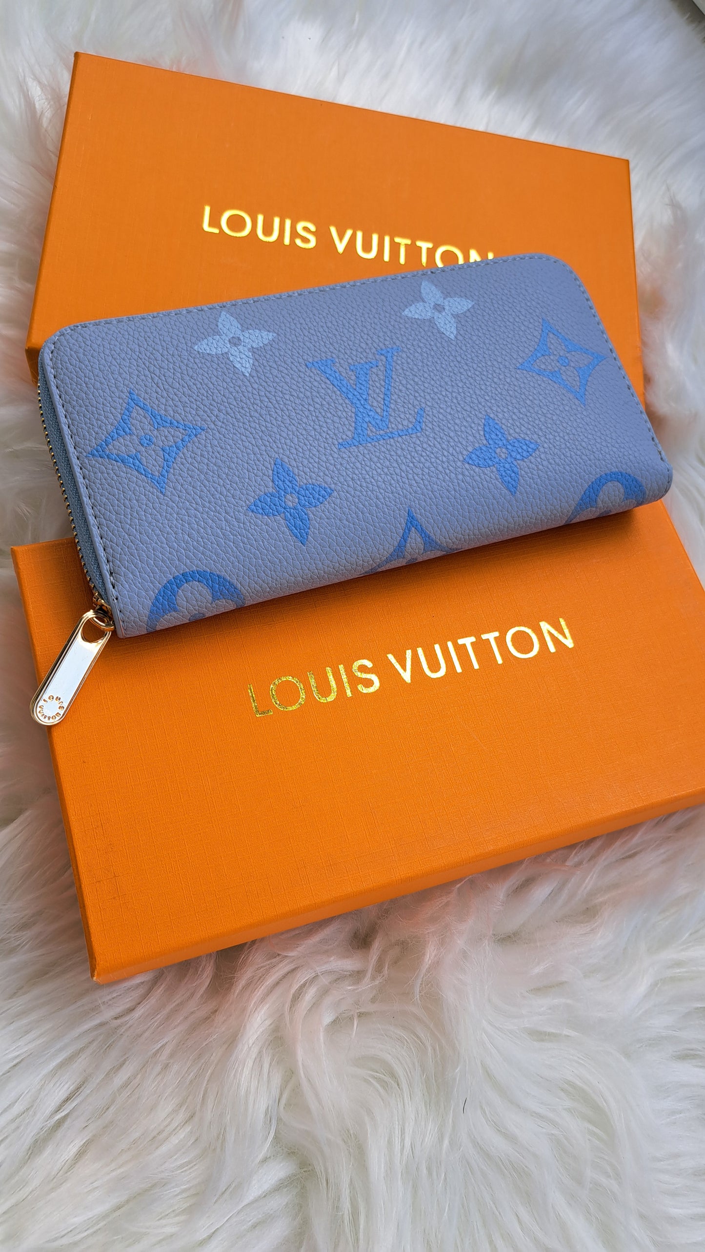 LV Print Wallet - Baby Blue