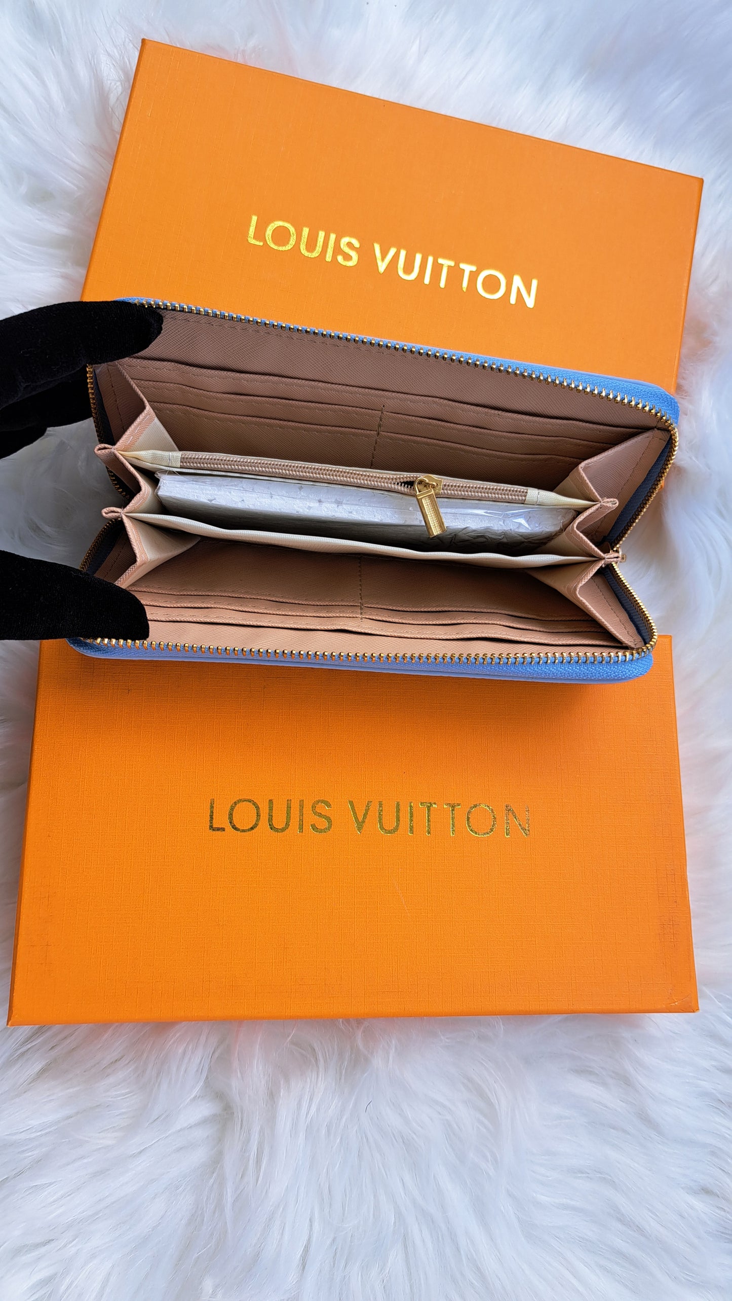 LV Print Wallet - Baby Blue