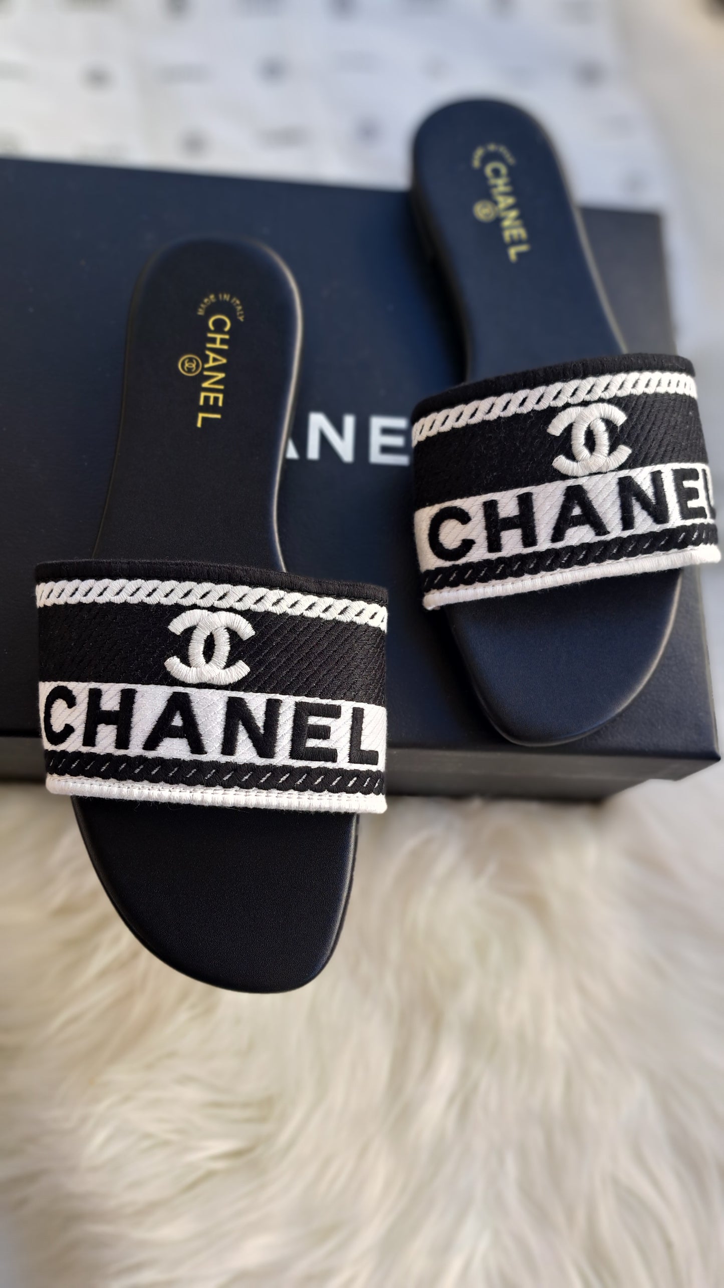 CHANEL Embroidered Sandal - Black