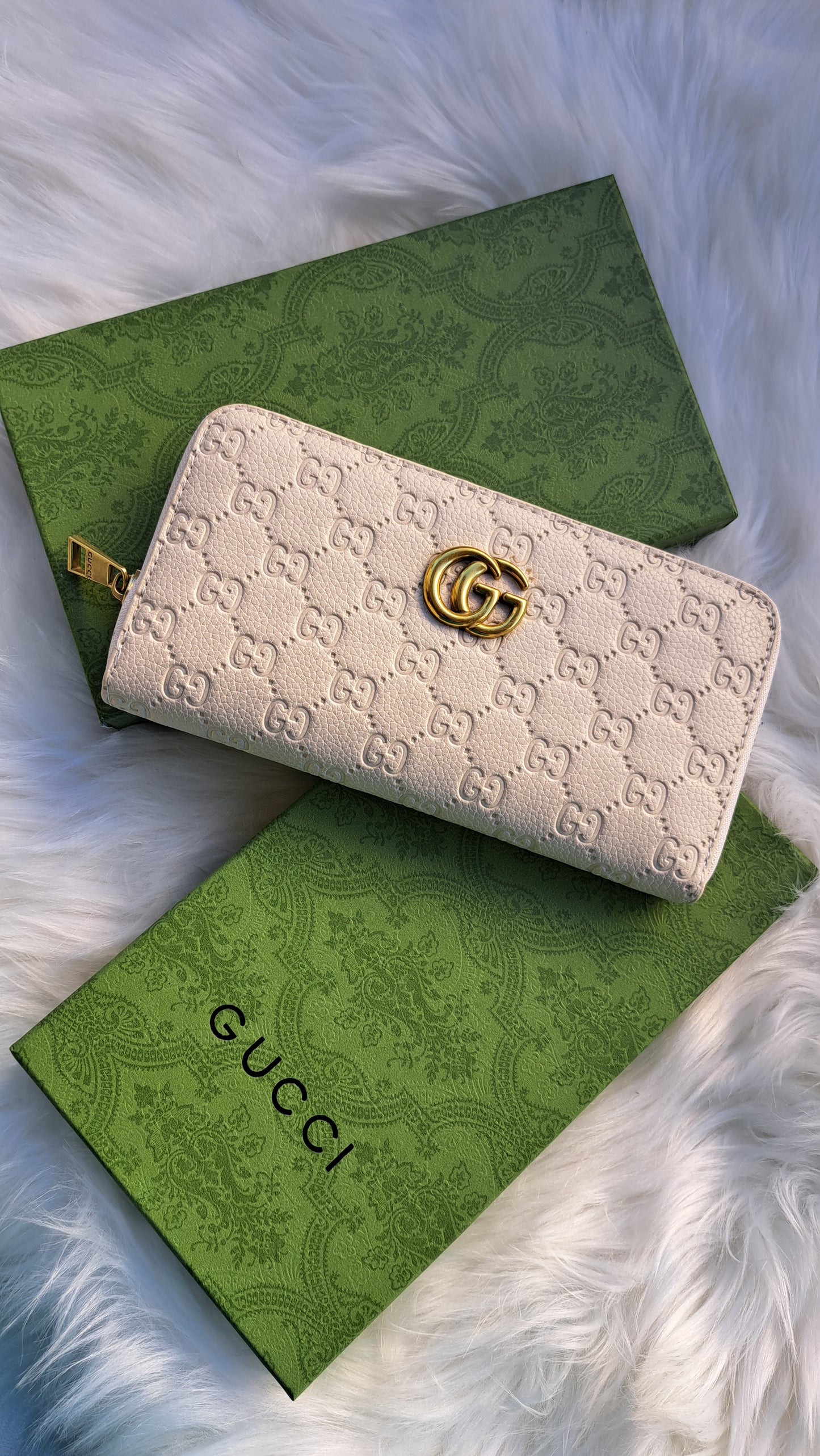 GG Wallet Embossed - Cream