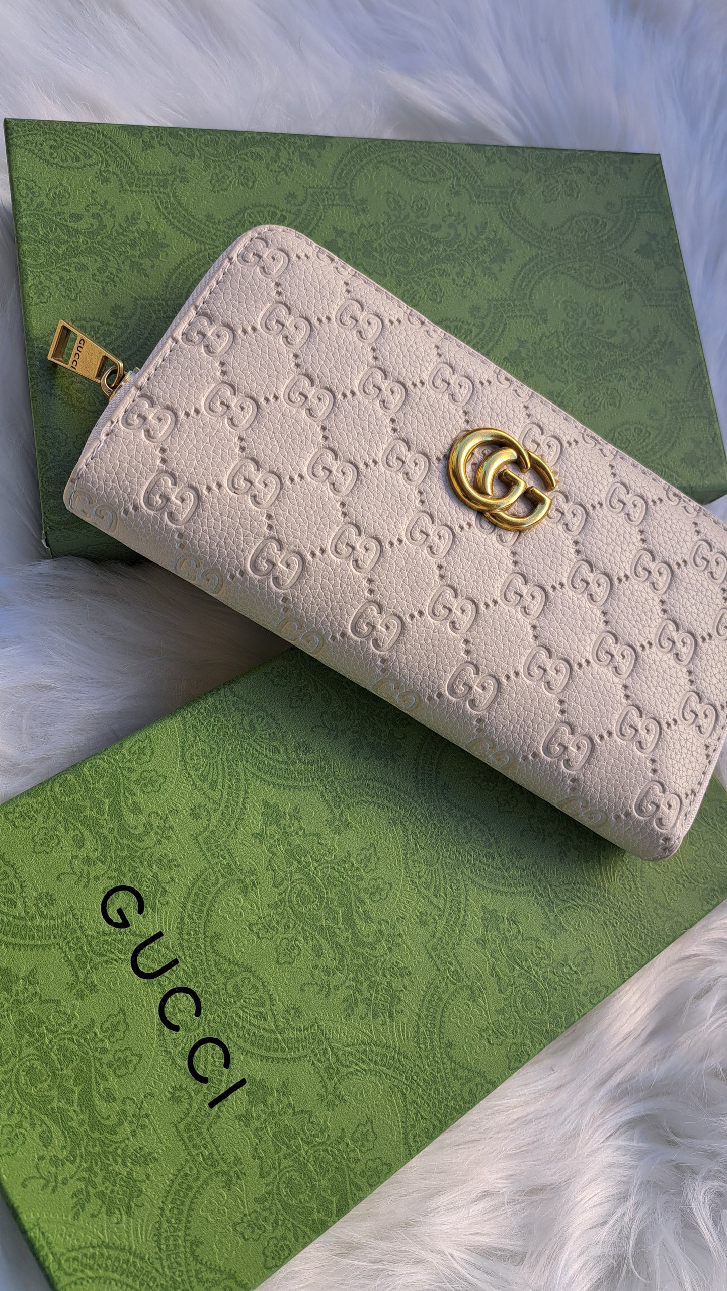 GG Wallet Embossed - Cream