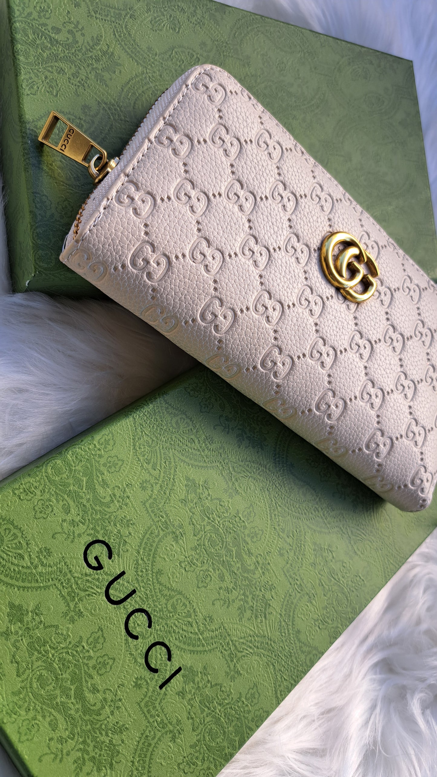 GG Wallet Embossed - Cream