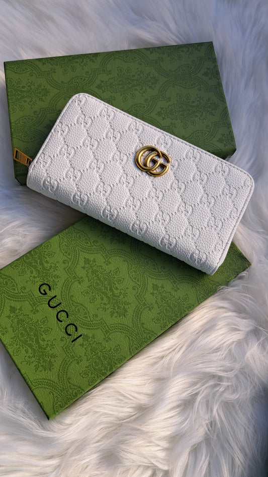 GG Wallet Embossed - White