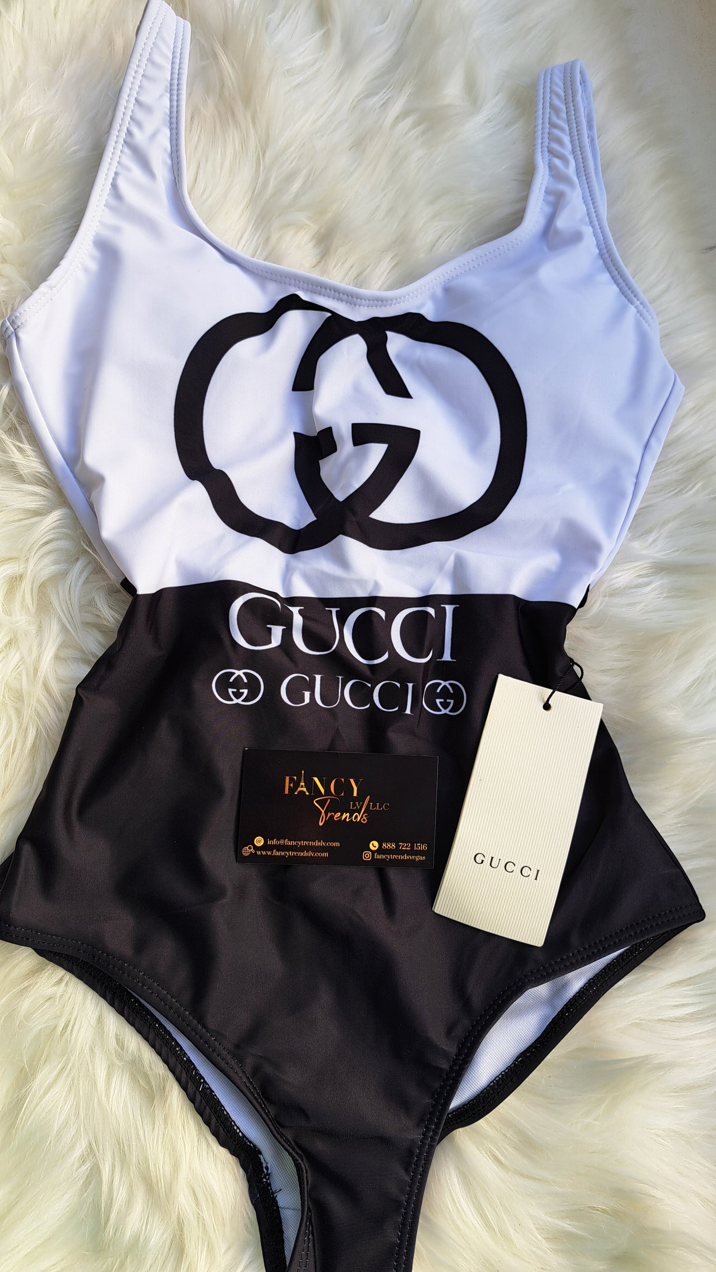 GG SWIMSUIT BLACK / WHITE