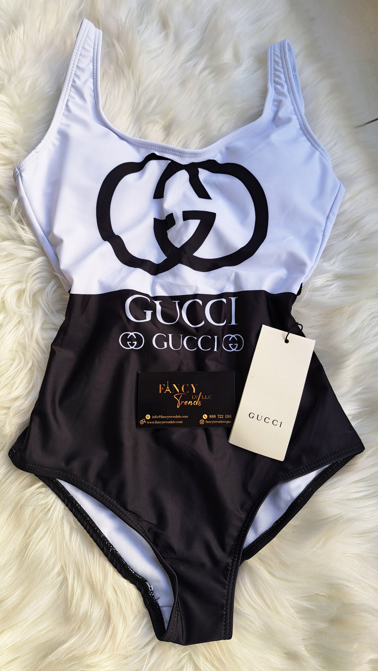 GG SWIMSUIT BLACK / WHITE