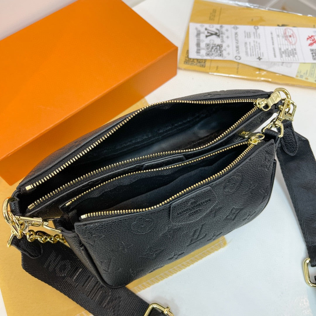 LV Black Print Multipochette _ 3 PC