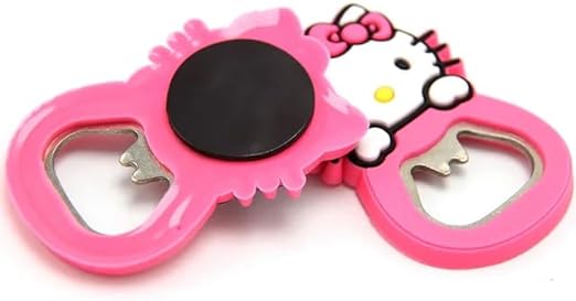 Hello Kitty Cartoon Bottle Opener, 3D Soft Silicone Opener with Fridge Magnet, One Key Opener, Creative shape, Decor Accessories, Gifts for any occasion (Pink Kitty)