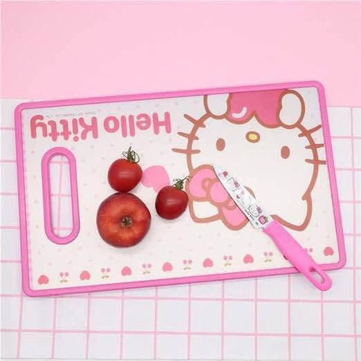 FANCY Hello Kitty, Kitchen Cutting Board with Easy Grip Handle, Solid Chopping Board, Fruits and Vegetables