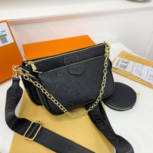 LV Black Print Multipochette _ 3 PC