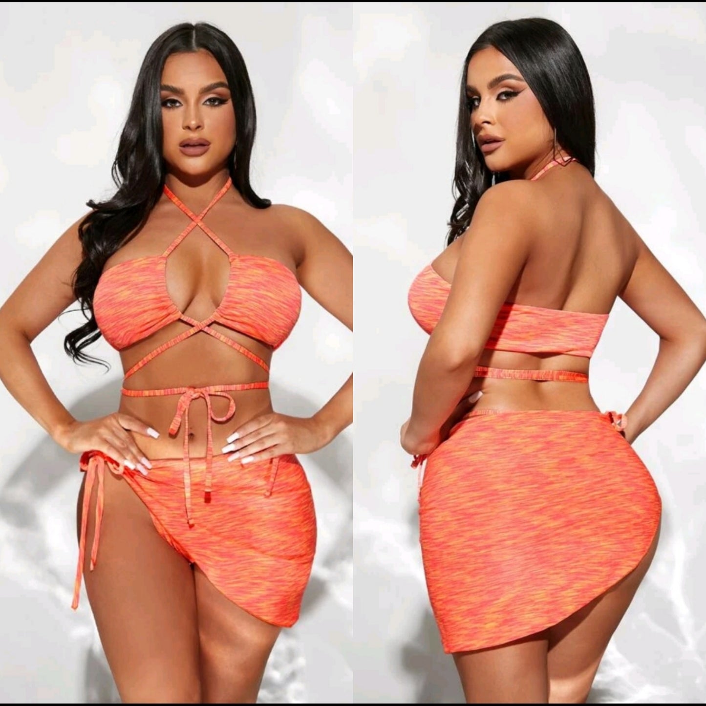 3 Pc Skirt Swim Set - MEDIUM