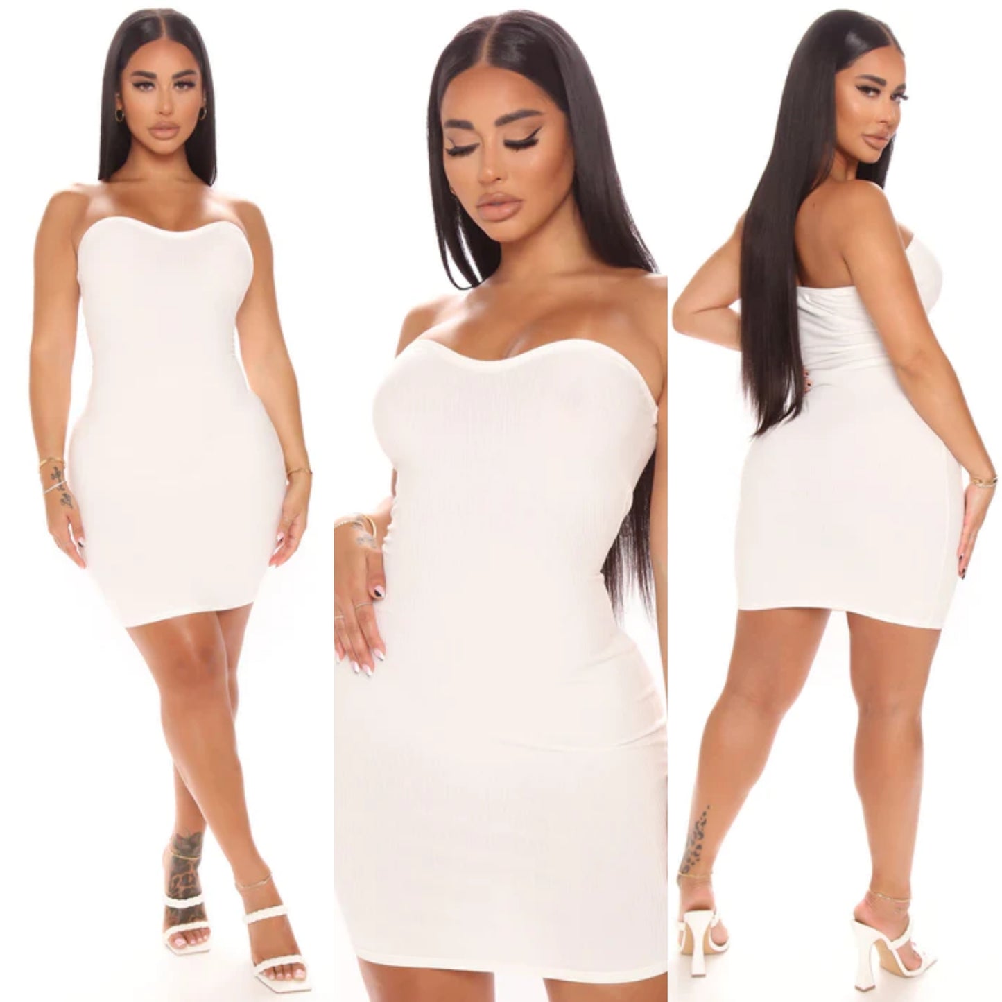 Claire Thick Rib White Dress