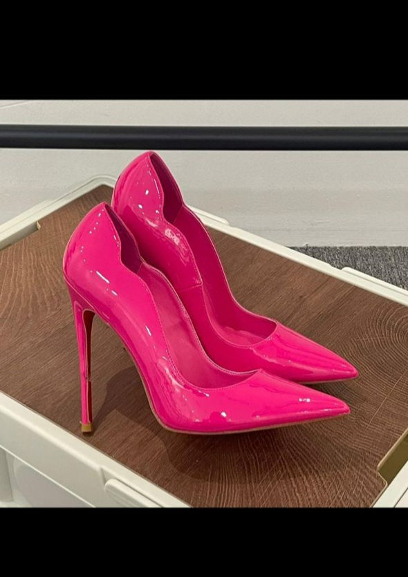 C.LOUBOUTIN - Red Bottom  Hot Chick Pink | Patent Pump ' 10cm