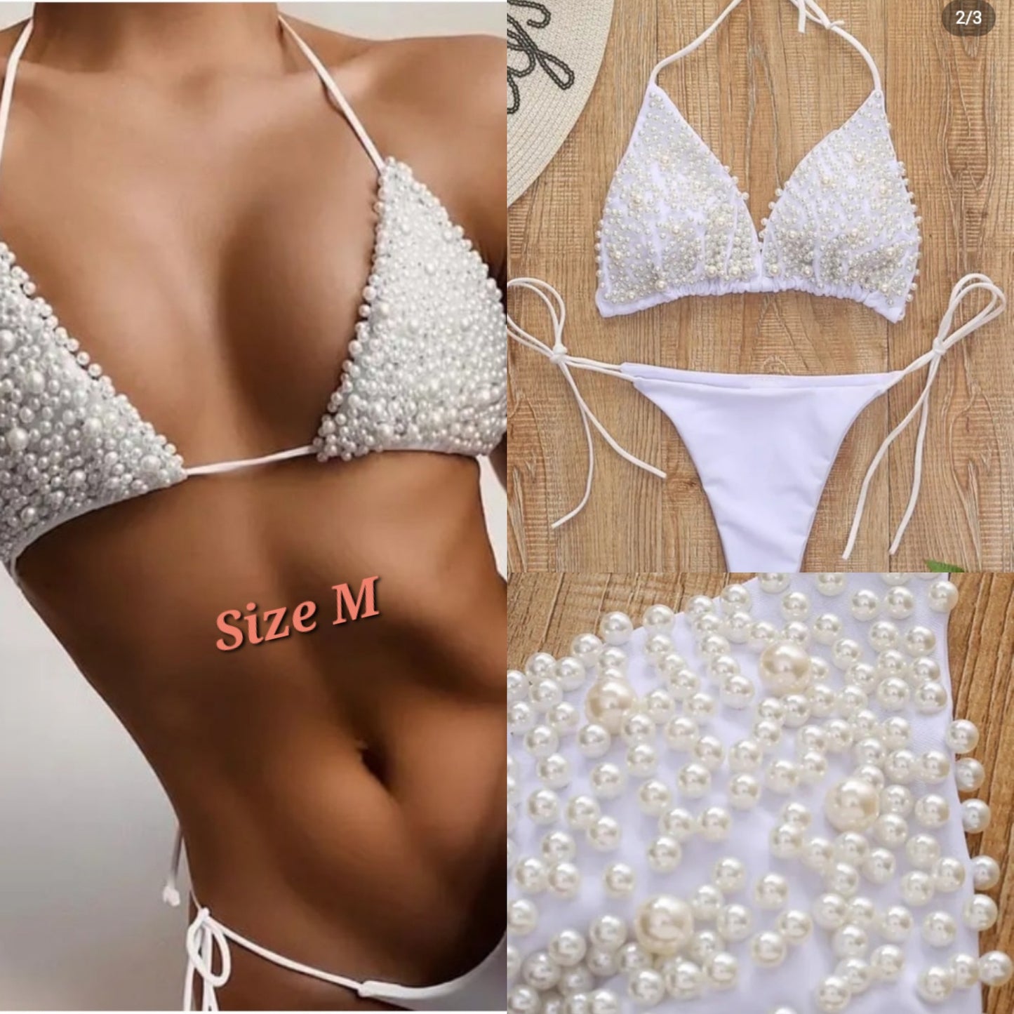 2PC Pearl Set - Adjustable Lace