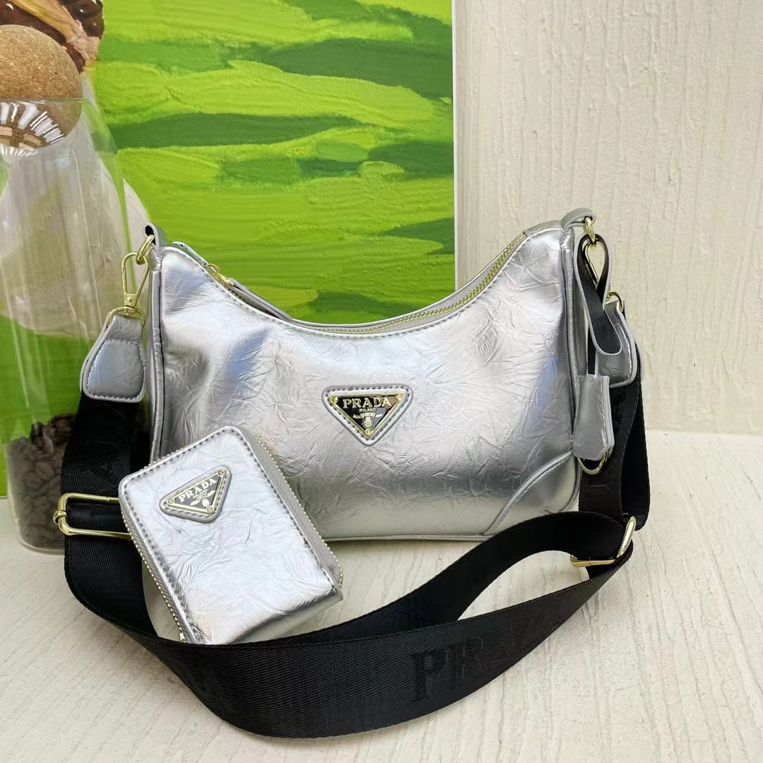 PRADA Saffiano Silver