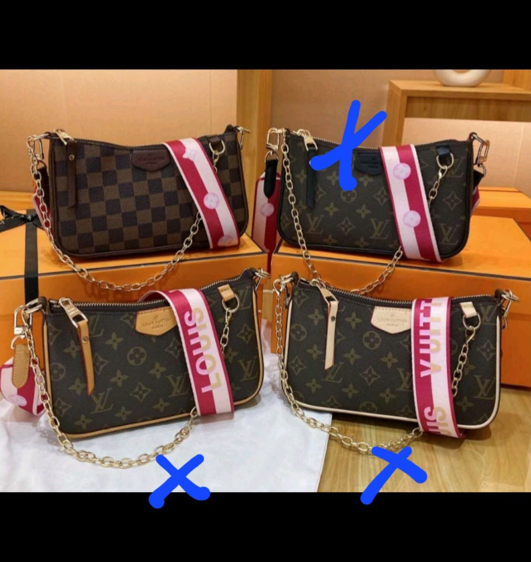 LV CROSSBODY + PINK STRAP