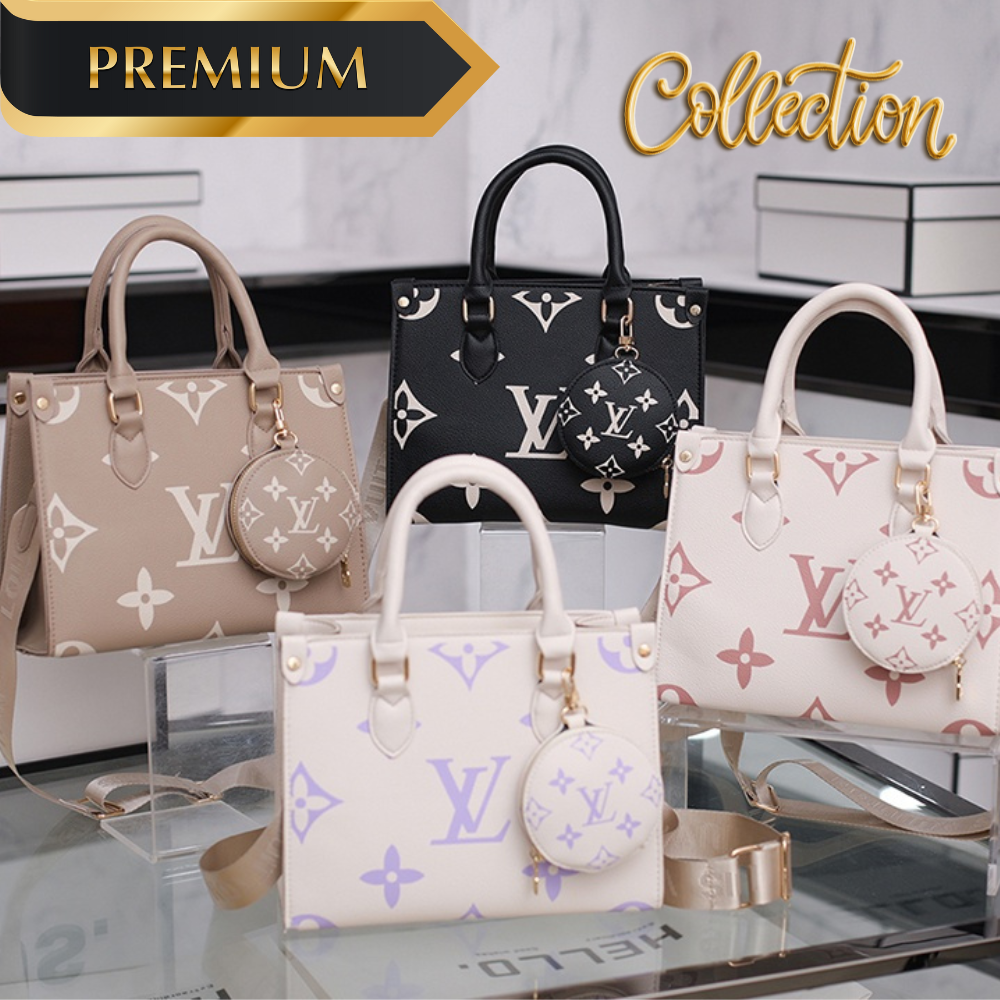 LV TOTE - Beige / Pink Print