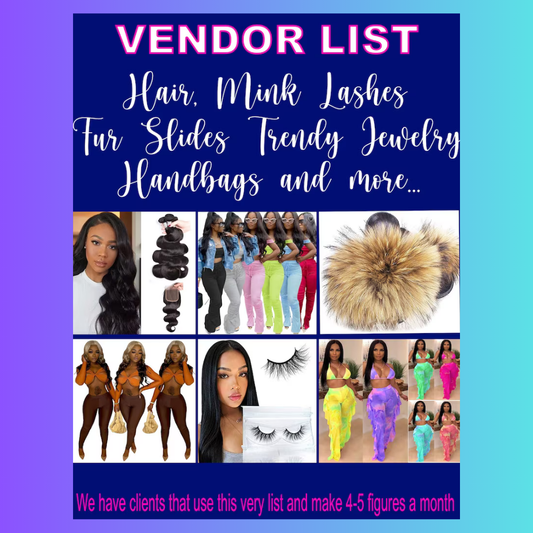 THE ULTIMATE VENDOR LIST* TOP SELLER