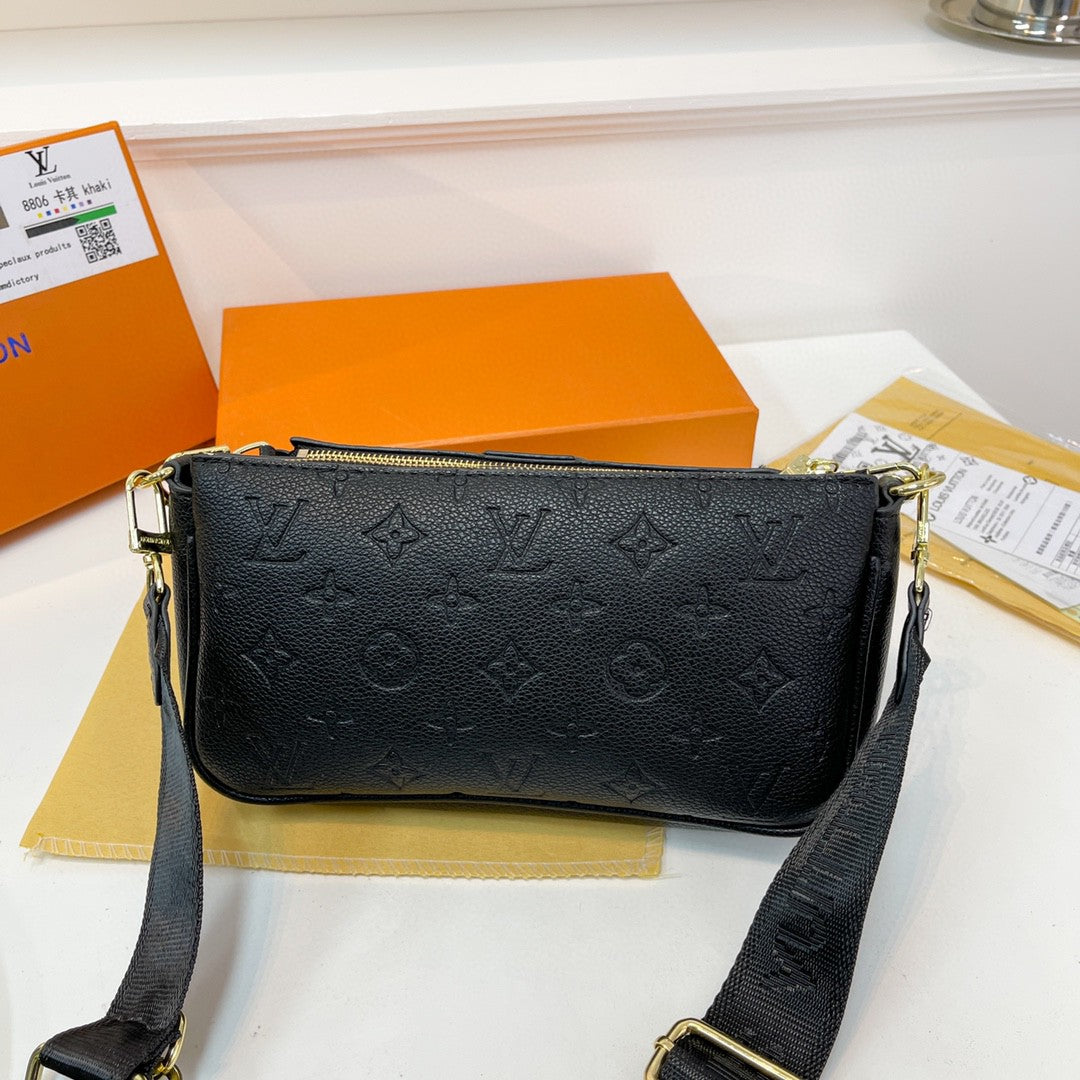 LV Black Print Multipochette _ 3 PC