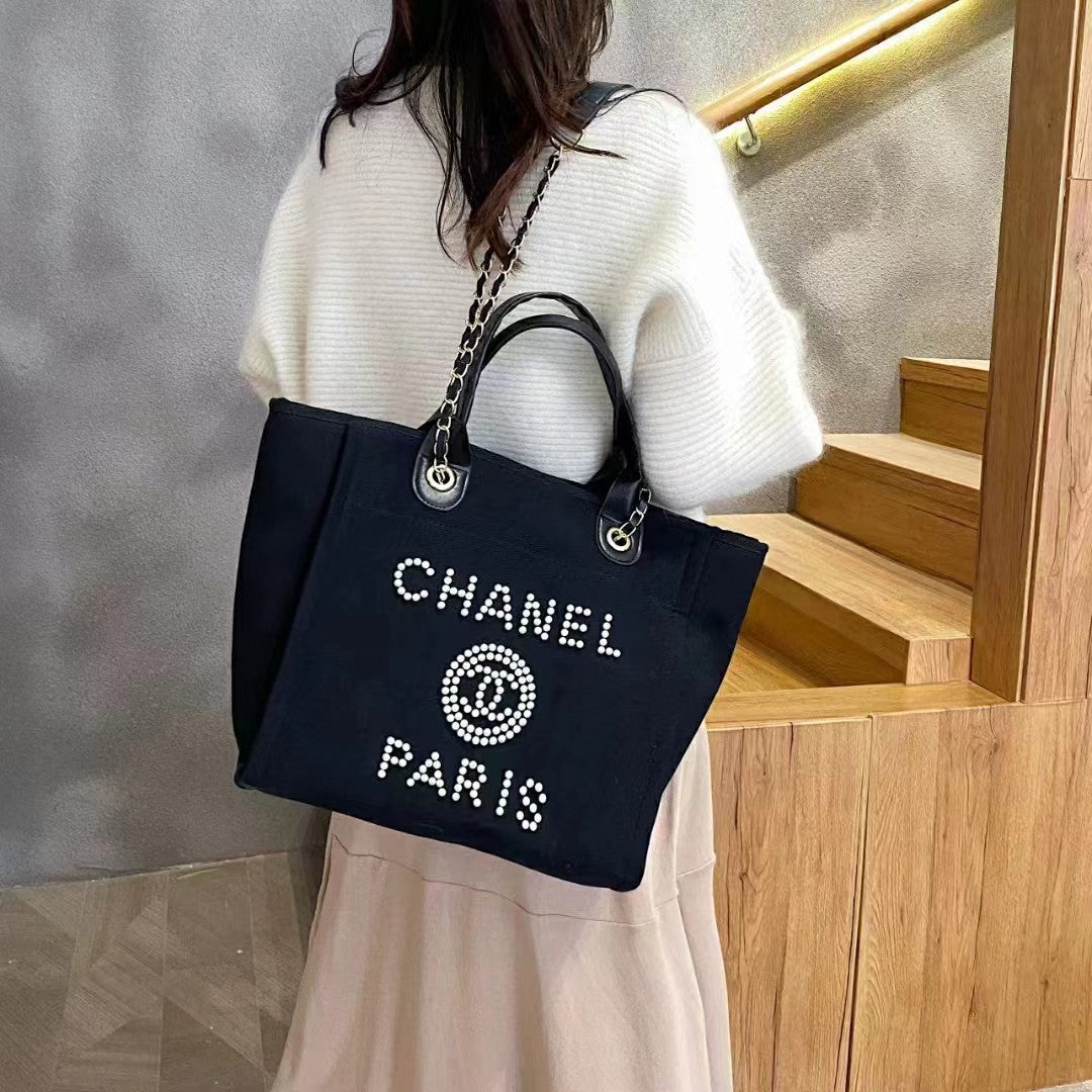 CHANEL VINTAGE CANVAS - BLACK