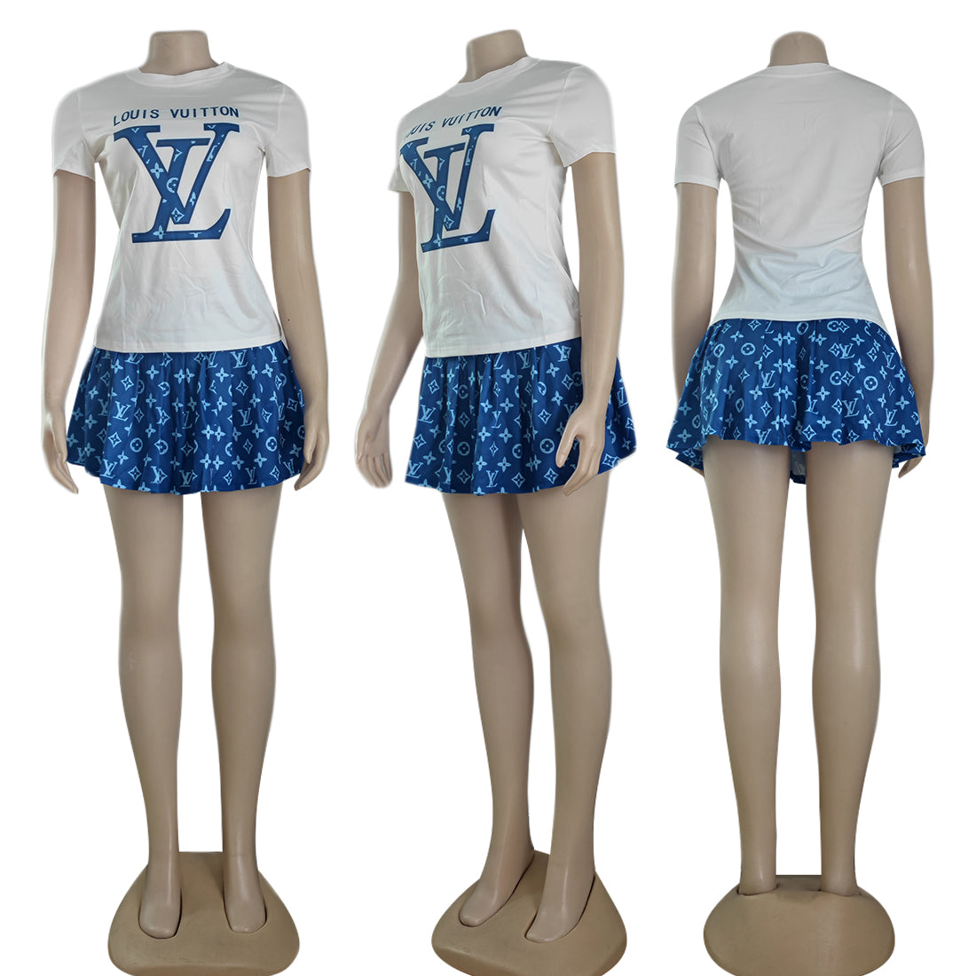 LV Print Skirt Set