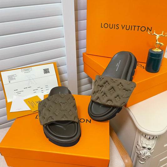 LV Pillow Confort Slide - Olive