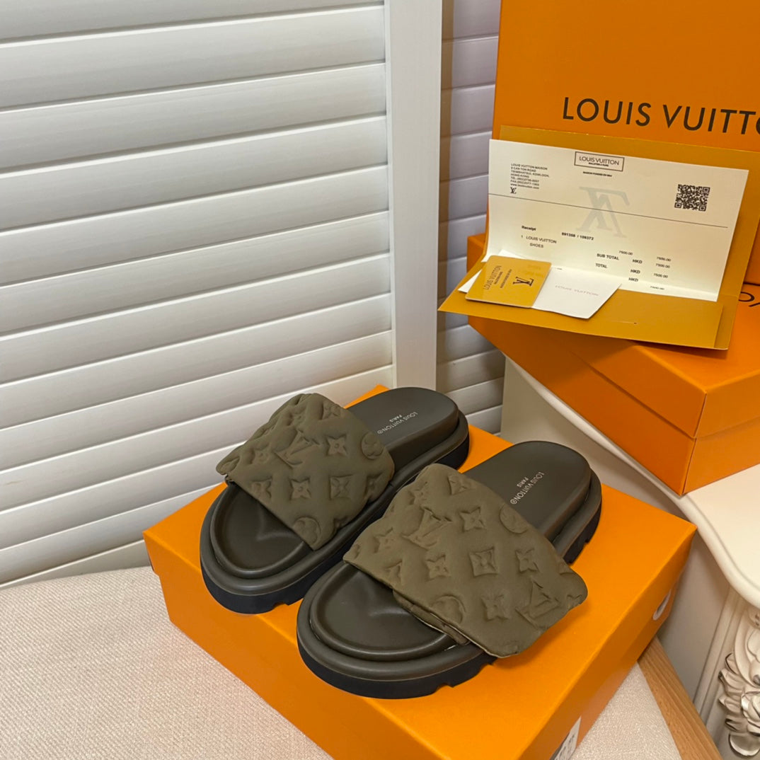 LV Pillow Confort Slide - Olive