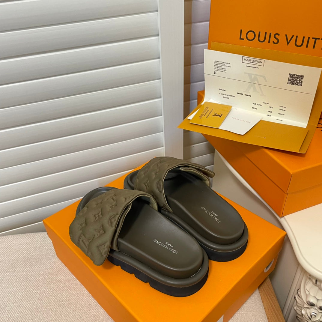 LV Pillow Confort Slide - Olive