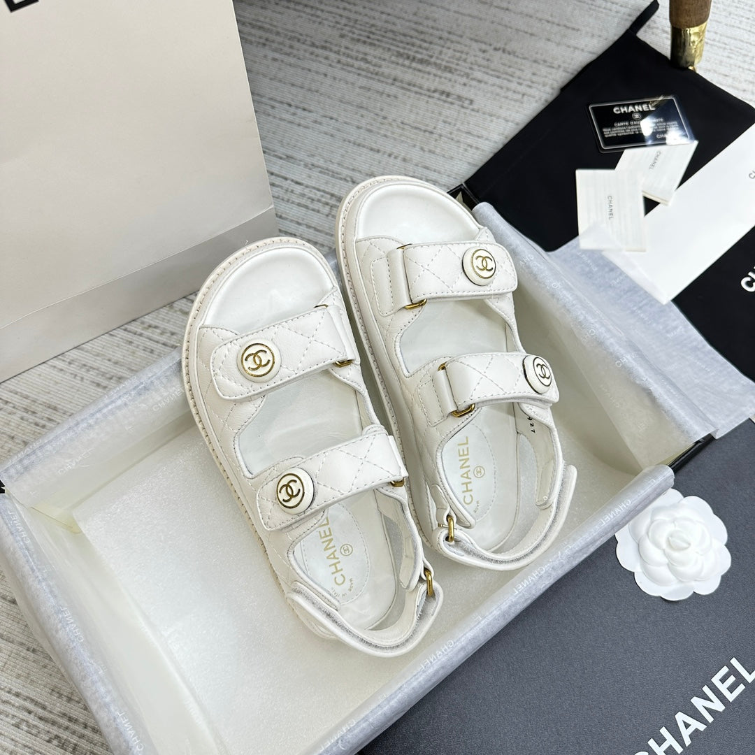 CHANEL DAD WHITE SANDAL