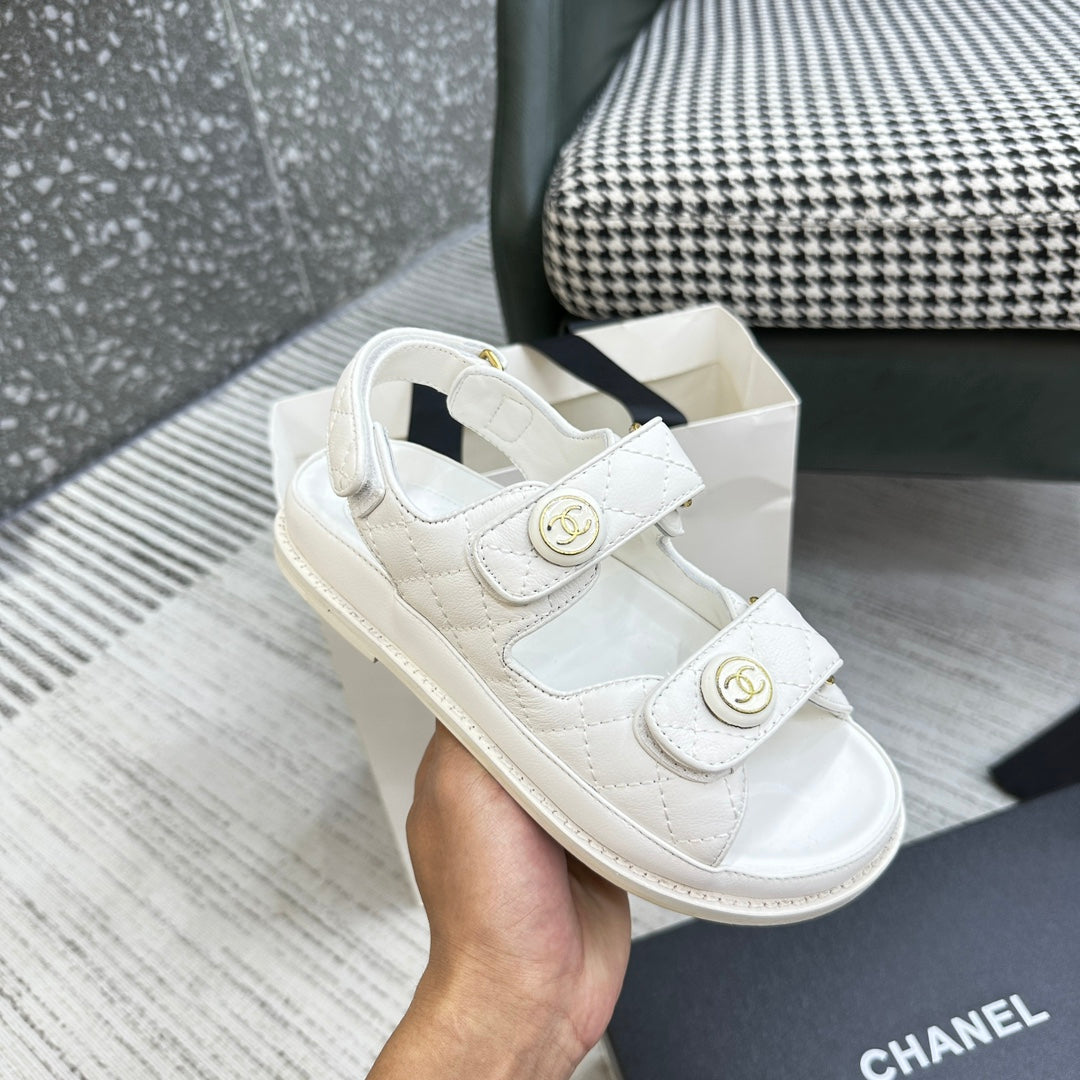 CHANEL DAD WHITE SANDAL