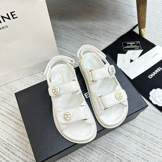 CHANEL DAD WHITE SANDAL