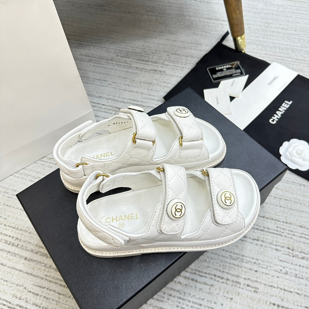 CHANEL DAD WHITE SANDAL