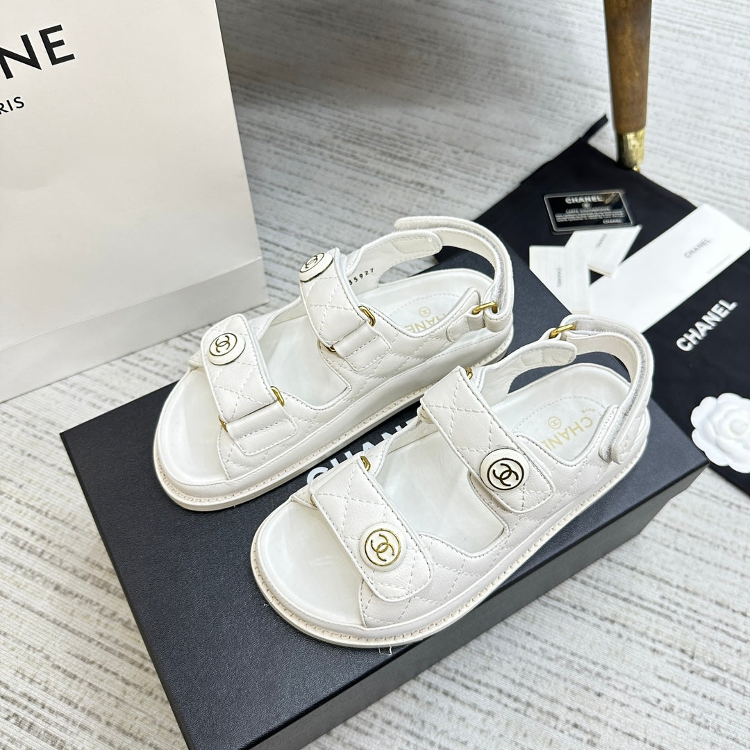 CHANEL DAD WHITE SANDAL