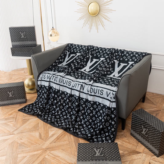 LV Black / Grey Blanket