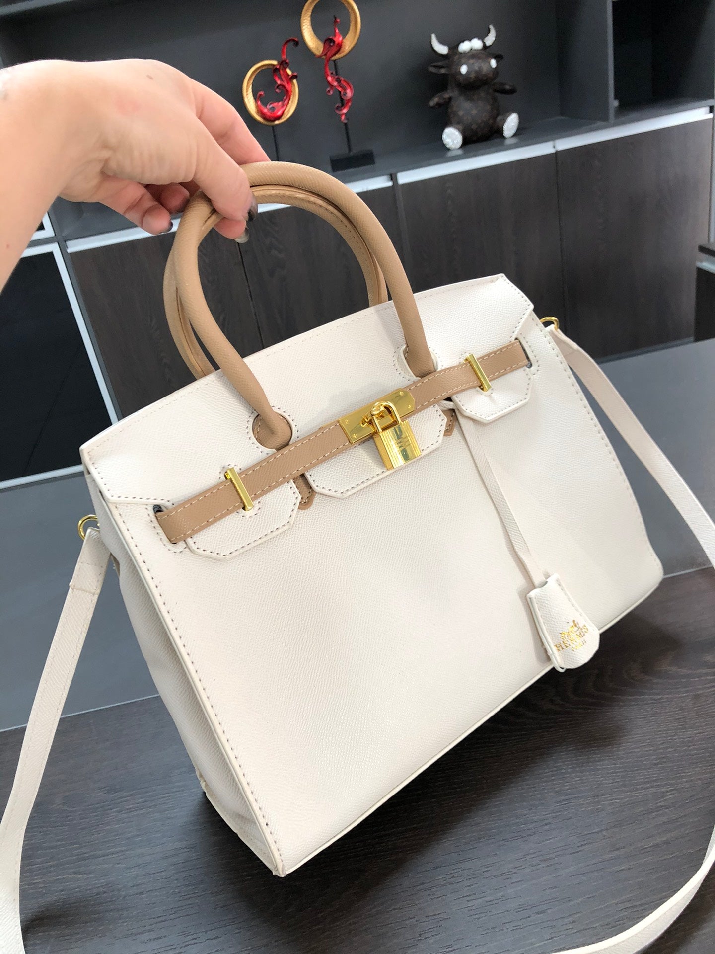 Luxury Designer BK Bag - Cream