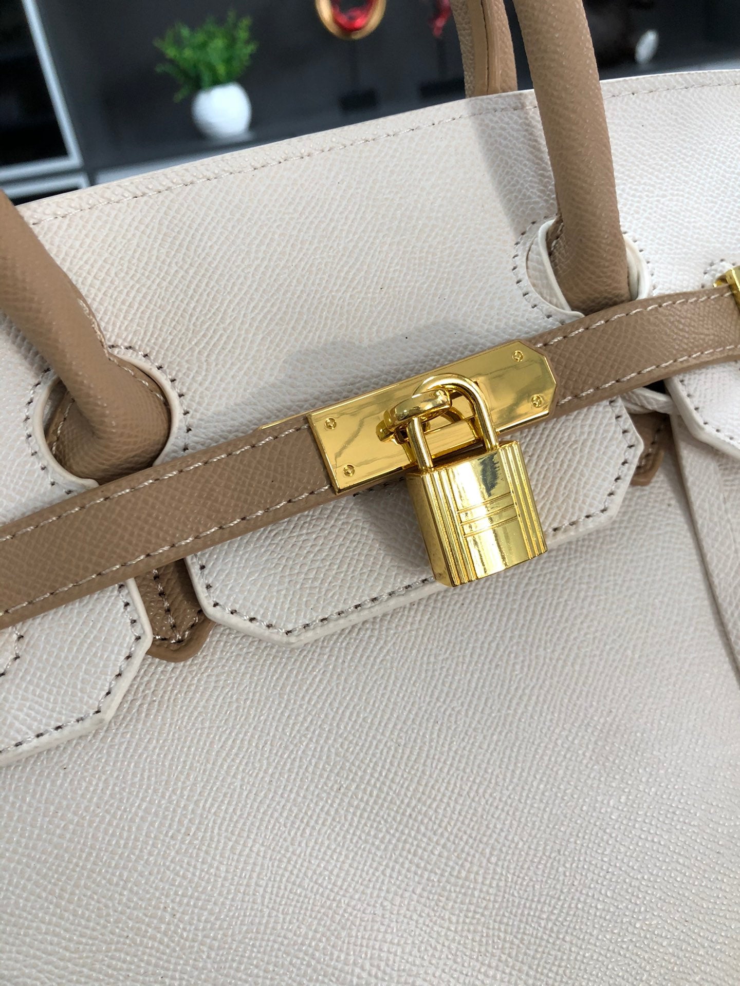 Luxury Designer BK Bag - Cream