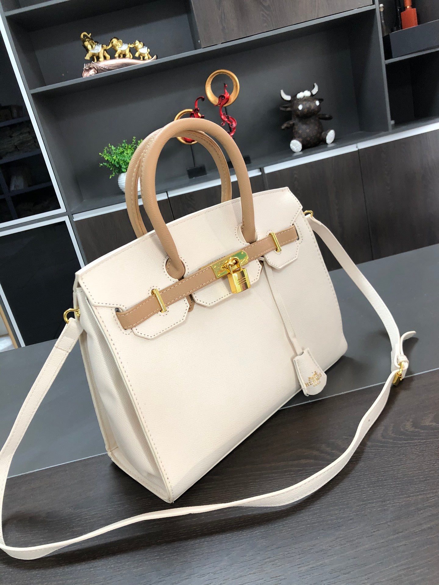 Luxury Designer BK Bag - Cream