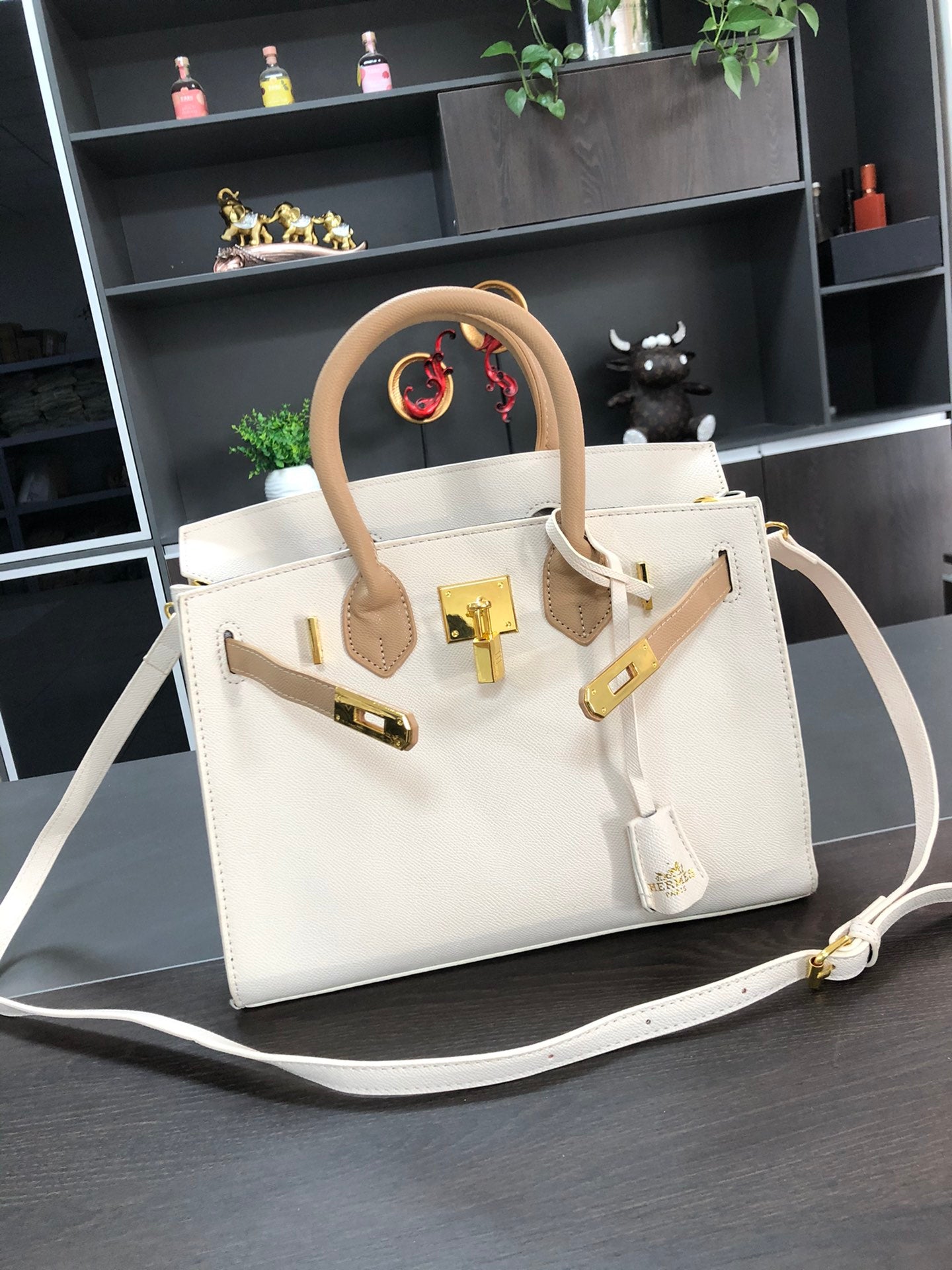 Luxury Designer BK Bag - Cream