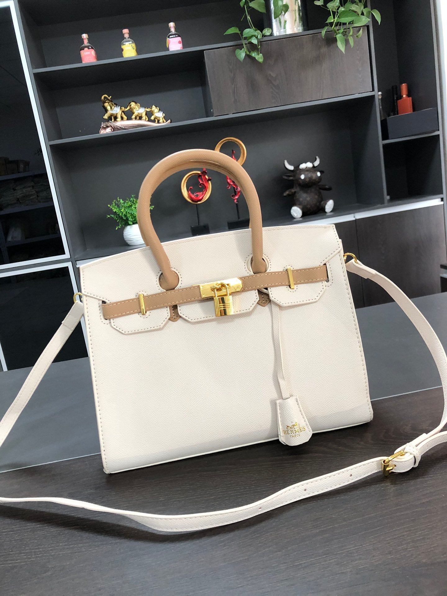 Luxury Designer BK Bag - Cream