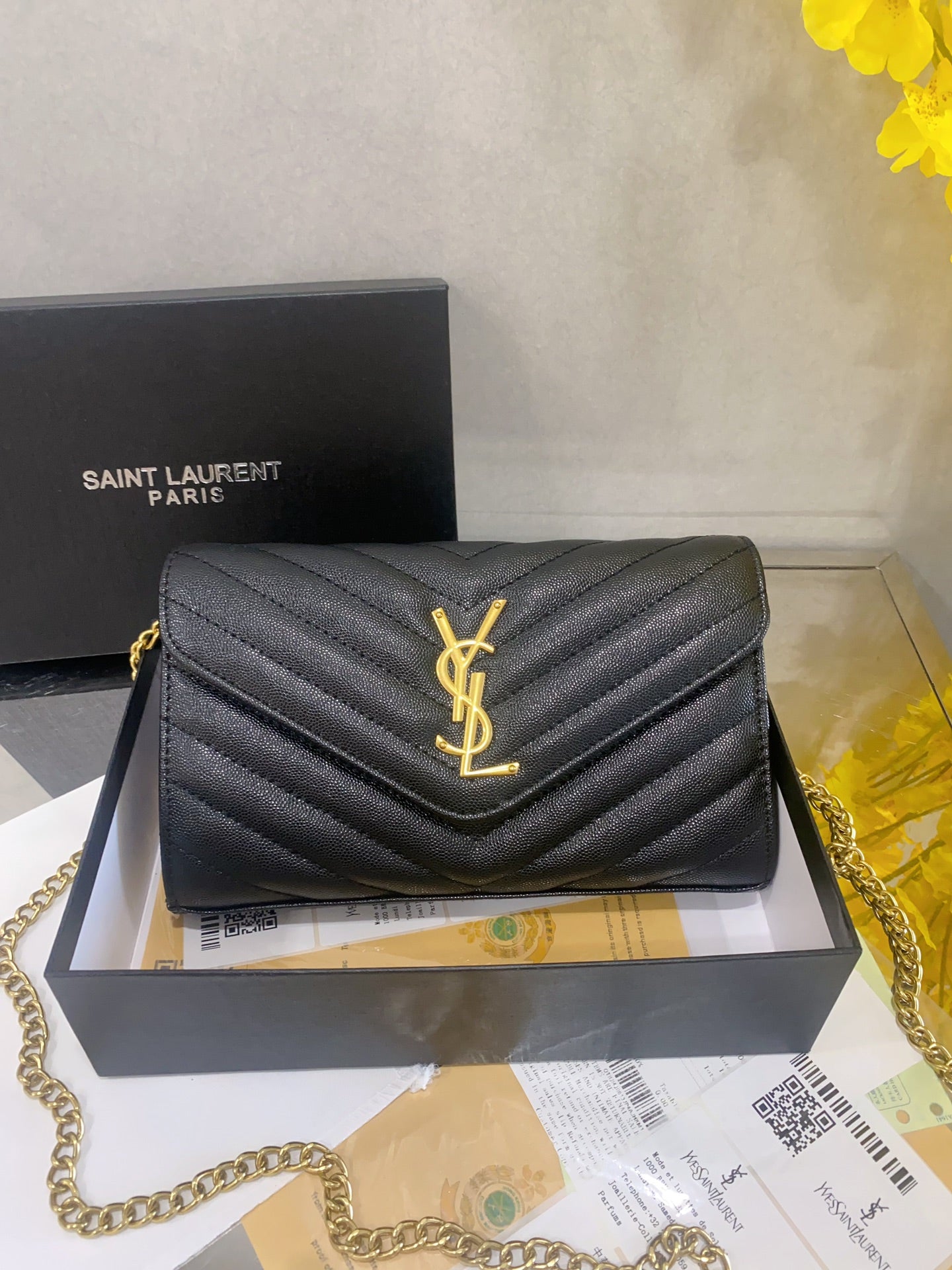 YSL Cassandra Matelasse - Black