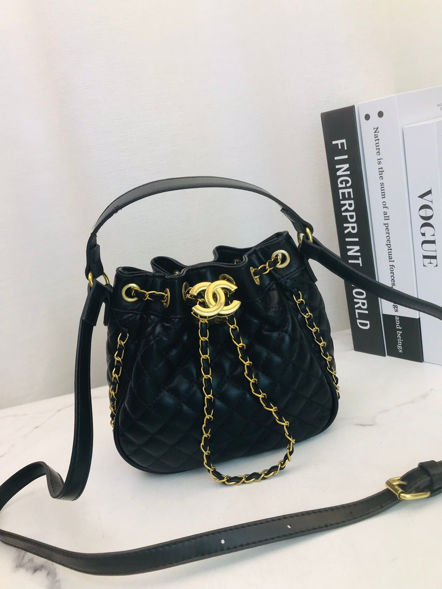 CHANEL CHARM QUILTED BUCKET - 2 colors