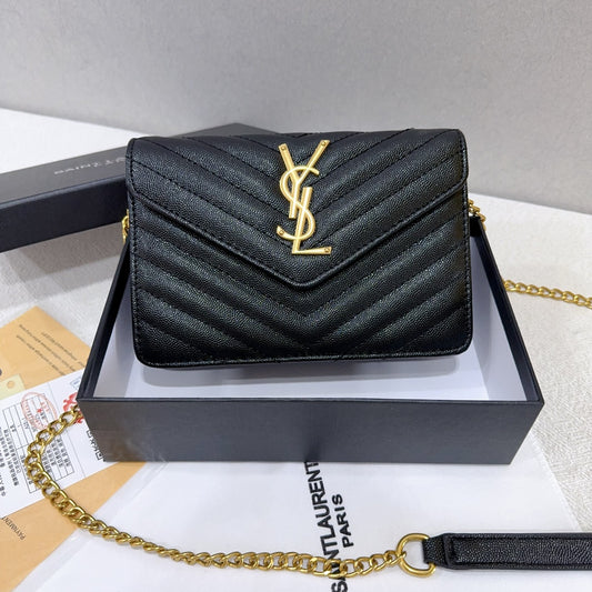 YSL MATELASSE Envelope - Black